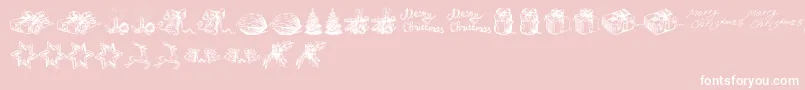 ChristmasNativityTfb-Schriftart – Weiße Schriften auf rosa Hintergrund