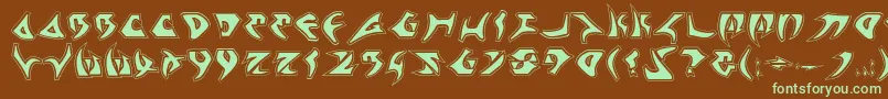 KahlessPro-fontti – vihreät fontit ruskealla taustalla
