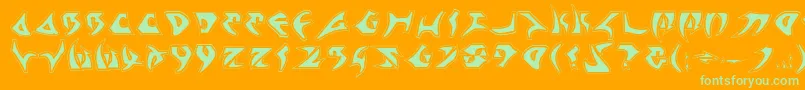 KahlessPro Font – Green Fonts on Orange Background