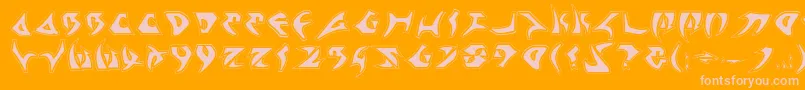 KahlessPro-Schriftart – Rosa Schriften auf orangefarbenem Hintergrund