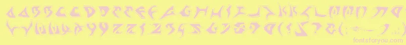フォントKahlessPro – ピンクのフォント、黄色の背景