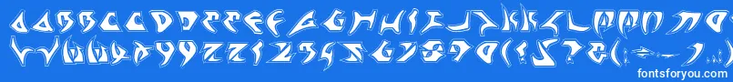 KahlessPro-Schriftart – Weiße Schriften auf blauem Hintergrund