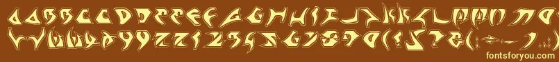 KahlessPro-fontti – keltaiset fontit ruskealla taustalla