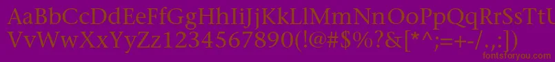 StoneserifstdMedium Font – Brown Fonts on Purple Background