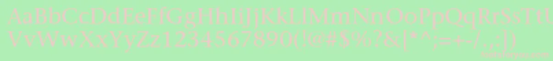 フォントStoneserifstdMedium – 緑の背景にピンクのフォント