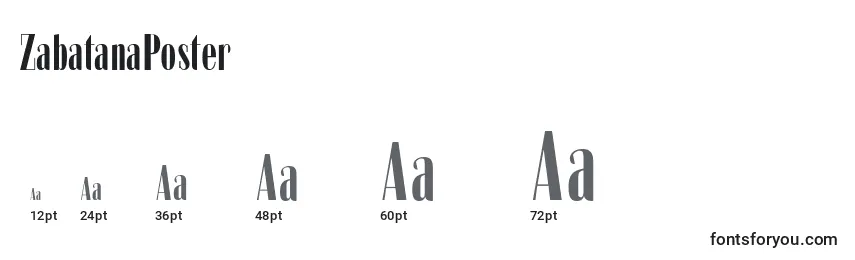 Размеры шрифта ZabatanaPoster (54174)