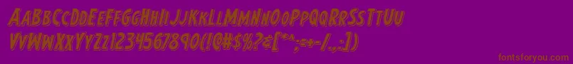 Earthsmightiestpunchital Font – Brown Fonts on Purple Background