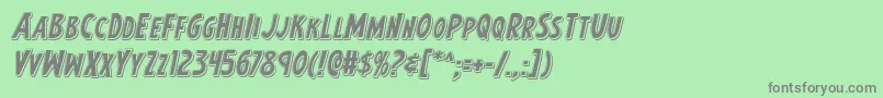 Earthsmightiestpunchital Font – Gray Fonts on Green Background