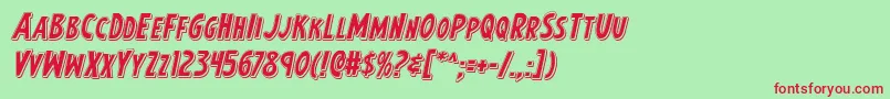 Earthsmightiestpunchital Font – Red Fonts on Green Background