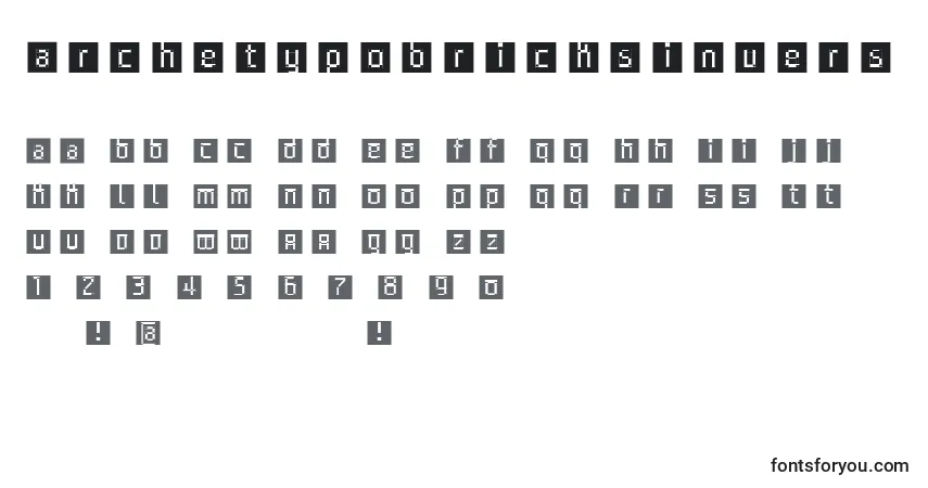 Archetypobricksinvers Font – alphabet, numbers, special characters