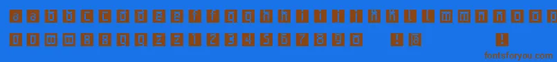 Archetypobricksinvers-Schriftart – Braune Schriften auf blauem Hintergrund