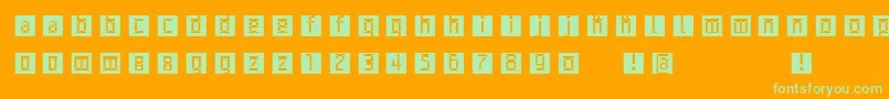 フォントArchetypobricksinvers – オレンジの背景に緑のフォント