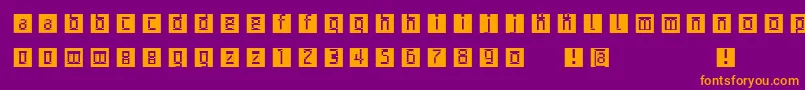 Archetypobricksinvers-fontti – oranssit fontit violetilla taustalla