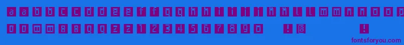 フォントArchetypobricksinvers – 紫色のフォント、青い背景