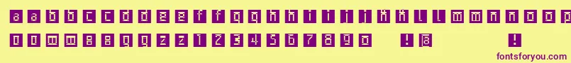 Archetypobricksinvers Font – Purple Fonts on Yellow Background