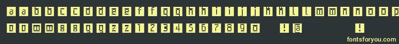 Archetypobricksinvers-fontti – keltaiset fontit mustalla taustalla