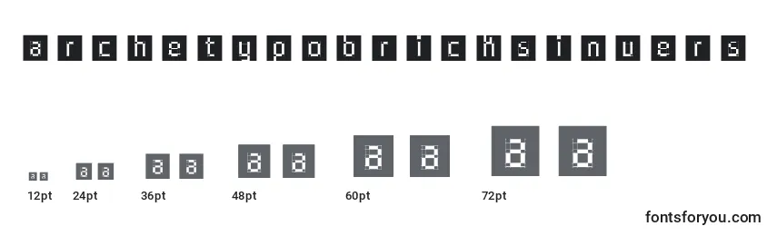 Размеры шрифта Archetypobricksinvers