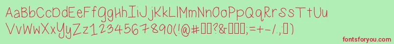 MissMonkey Font – Red Fonts on Green Background