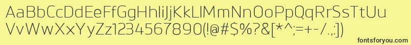BrokmanLight Font – Black Fonts on Yellow Background