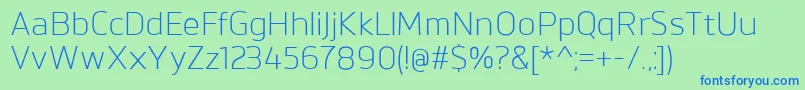 BrokmanLight Font – Blue Fonts on Green Background
