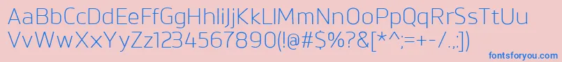 フォントBrokmanLight – ピンクの背景に青い文字