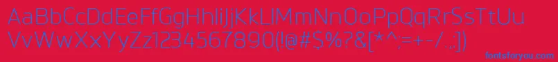 BrokmanLight Font – Blue Fonts on Red Background