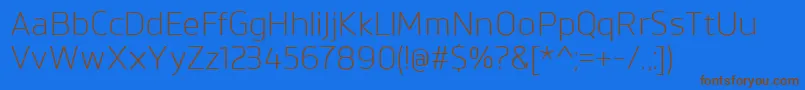 BrokmanLight Font – Brown Fonts on Blue Background