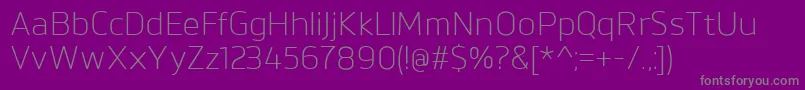 フォントBrokmanLight – 紫の背景に灰色の文字