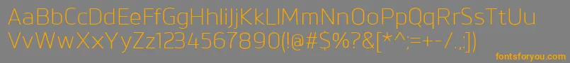 BrokmanLight-Schriftart – Orangefarbene Schriften auf grauem Hintergrund