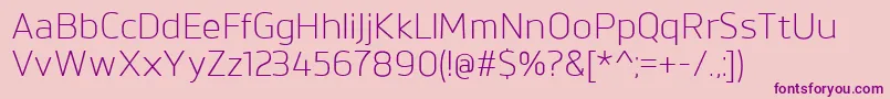 フォントBrokmanLight – ピンクの背景に紫のフォント