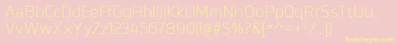 BrokmanLight-Schriftart – Gelbe Schriften auf rosa Hintergrund