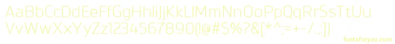 BrokmanLight-Schriftart – Gelbe Schriften auf weißem Hintergrund