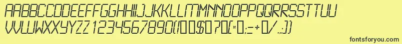 LcdL Font – Black Fonts on Yellow Background