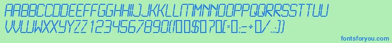 LcdL Font – Blue Fonts on Green Background
