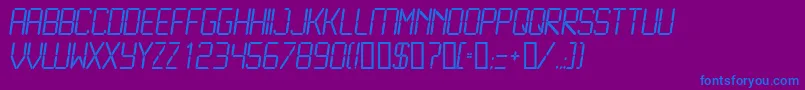 LcdL-fontti – siniset fontit violetilla taustalla