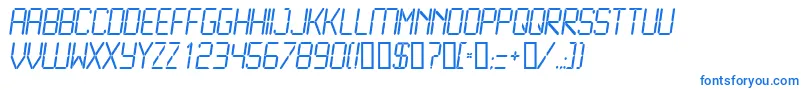 LcdL-Schriftart – Blaue Schriften auf weißem Hintergrund