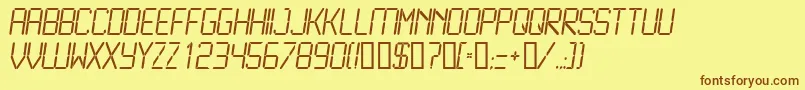 LcdL Font – Brown Fonts on Yellow Background