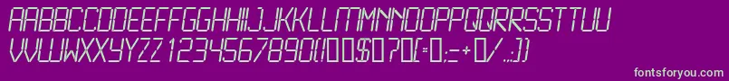 LcdL-fontti – vihreät fontit violetilla taustalla
