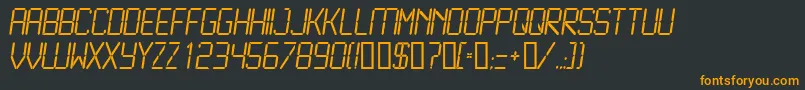 LcdL Font – Orange Fonts on Black Background