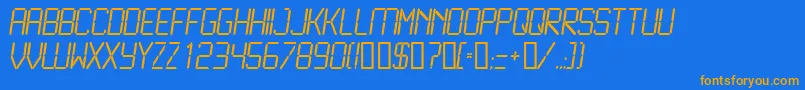 LcdL Font – Orange Fonts on Blue Background