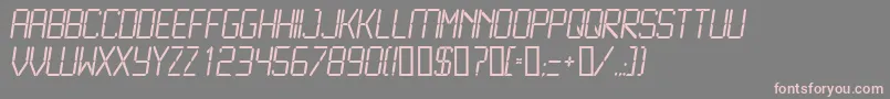 フォントLcdL – 灰色の背景にピンクのフォント