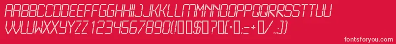 LcdL Font – Pink Fonts on Red Background