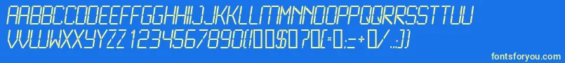 LcdL-fontti – keltaiset fontit sinisellä taustalla