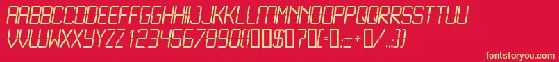 LcdL-Schriftart – Gelbe Schriften auf rotem Hintergrund