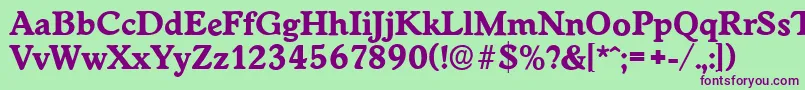 WorcesterserialXboldRegular Font – Purple Fonts on Green Background