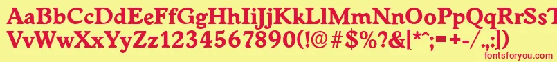 Czcionka WorcesterserialXboldRegular – czerwone czcionki na żółtym tle