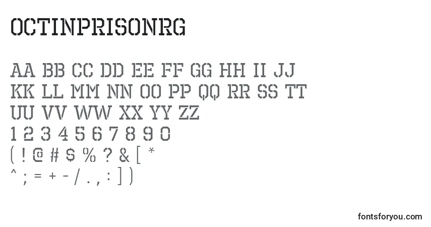 Schriftart OctinPrisonRg – Alphabet, Zahlen, spezielle Symbole
