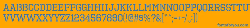 OctinPrisonRg Font – Blue Fonts on Orange Background