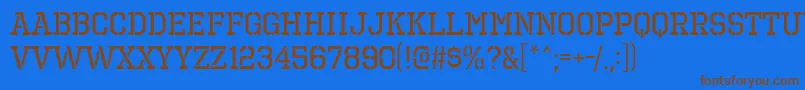 OctinPrisonRg Font – Brown Fonts on Blue Background