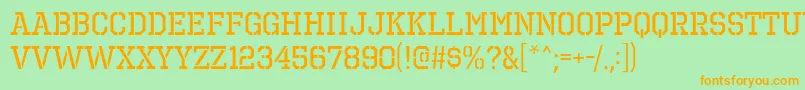 OctinPrisonRg Font – Orange Fonts on Green Background